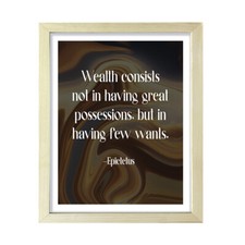 Wealth consists not in having great possessions, but in having few wants