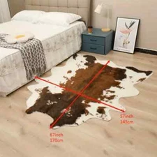Cowhide Print Faux Fur Area Rug - Homeowners, Office Workers, Small MEW261328