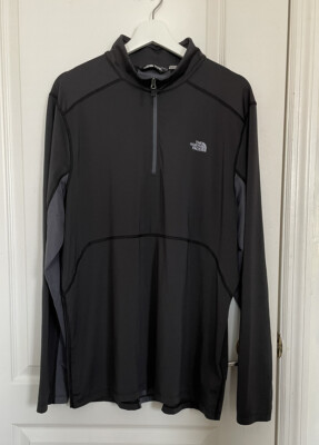 The North Face 1/4 Zip Black Pullover Sweatshirt Web Neck Men s Sz XL/TG