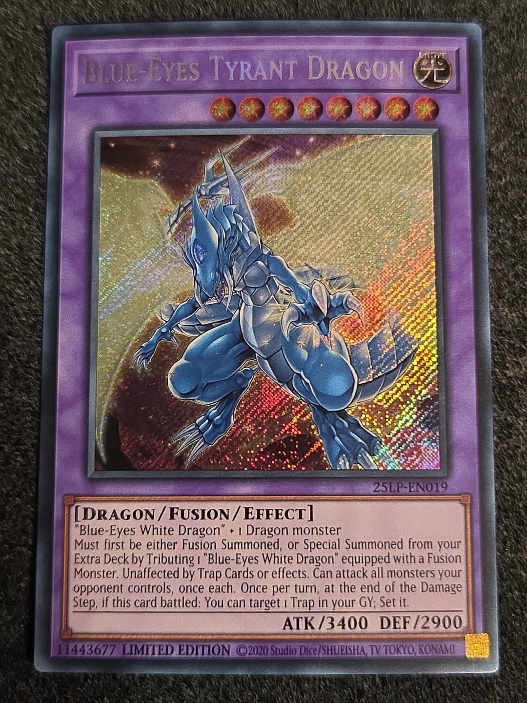 Blue-Eyes Tyrant Dragon - 25LP-EN019 - Secret Rare NM Limited Pack