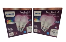 Lot of 2, 2 PACK Philips Wiz LED Wi-Fi Smart Bulb Full Color 60W REPLACEMENT