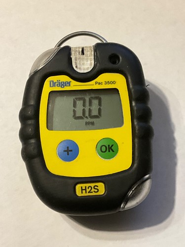 Drager PAC 3500 Single Gas Detector Meter  with New 123 Battery -  Used Working