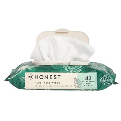 Eco-Friendly Flushable Wipes for Sensitive Skin, 42 Count - Dermatologist Tested