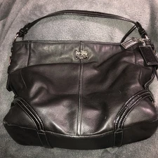 Coach J1120-18901 Chelsea Katarina Black Pebbled Leather Hobo Bag