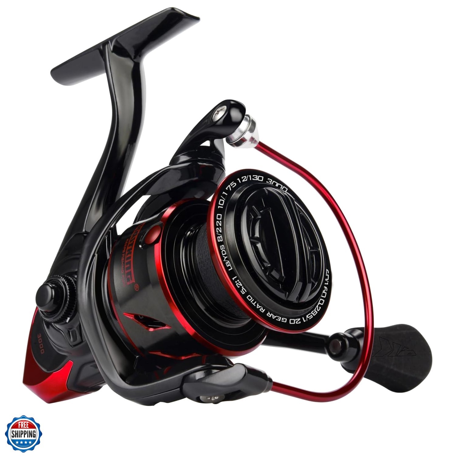 Sharky III Fishing Reel - New Spinning Reel - Carbon Fiber 39.5 LBs Max Drag ...