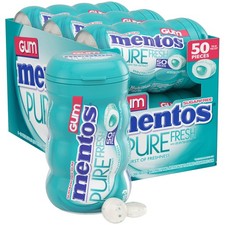 Mentos Pure Fresh Sugar-Free Chewing Gum with 50 Count Pack of 6 , Green