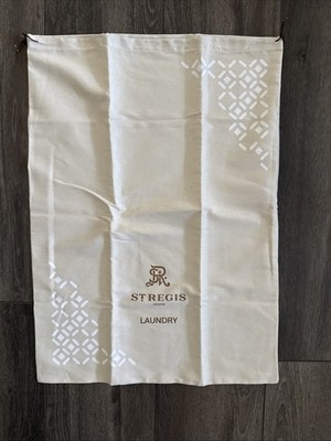 St Regis Venice Italy White Cloth Laundry Bag Cloth Drawstring Closure