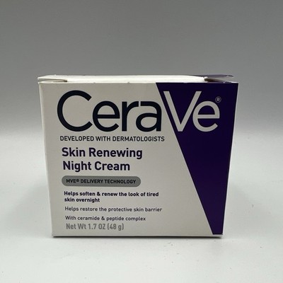 NEW! CeraVe Skin Renewing Night Cream Peptide Complex  1.7oz./48g
