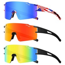 SPOSUNE Kids Baseball Sunglasses 3 Pack Ages 6-16 Boys Girls Polarized TR90 ...