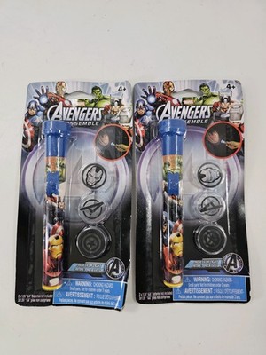 Projector Light Marvel Avengers Assemble With 3 Change Flash Flashlight LOT of 2