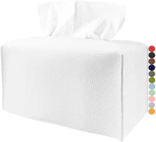 Extra Large Tissue Box Cover Rectangular – Plus Size Large/1Pack, White 