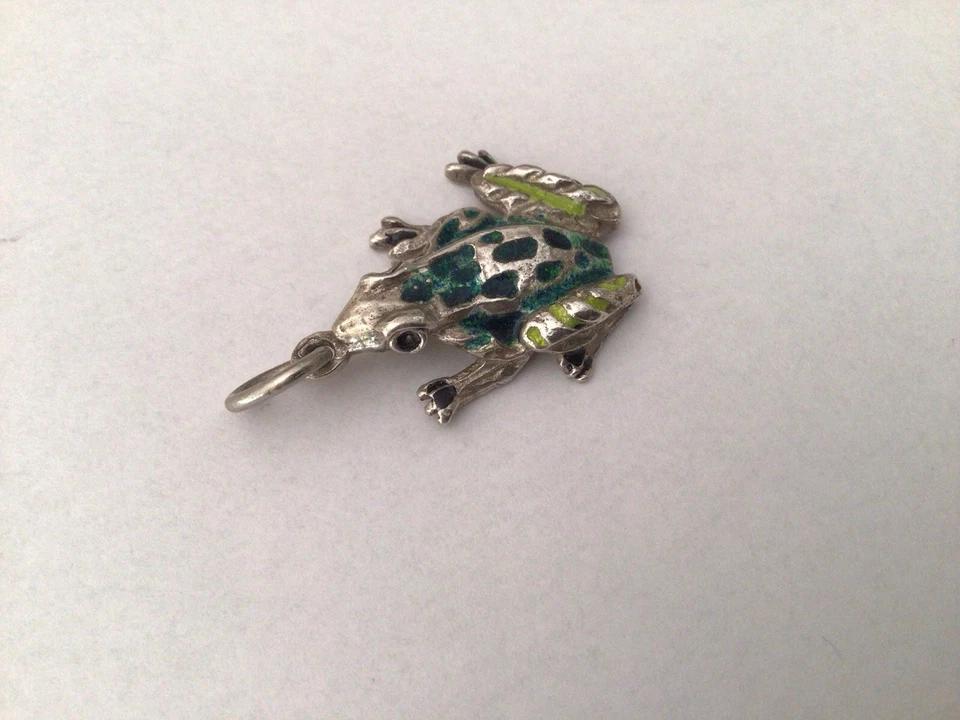 Ciondolo Rana Argento 800 e Smalto Vintage - Immagine 2 di 4
