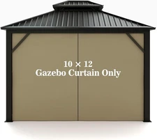 Gazebo Privacy Curtain Universal 10’X12’ Gazebo Curtains Waterproof Outdoor Priv