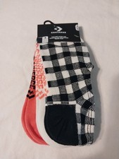 Converse Socks Womens 4-10 Flat Knit Ultra Low 3 Pairs Wicking Made For Chucks