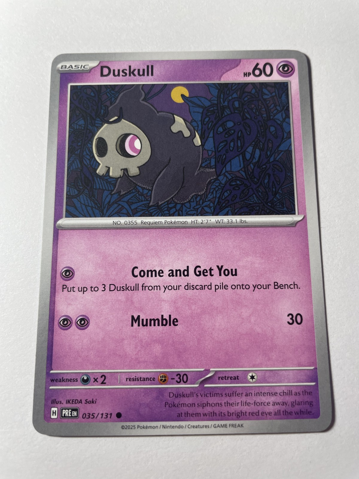 Duskull Common SV: Prismatic Evolutions 035/131 NM