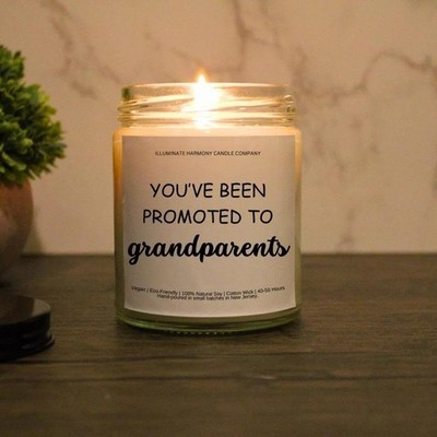 You've Been Promoted To Grandparents | Personalized Candle | Funny Gift |Gift