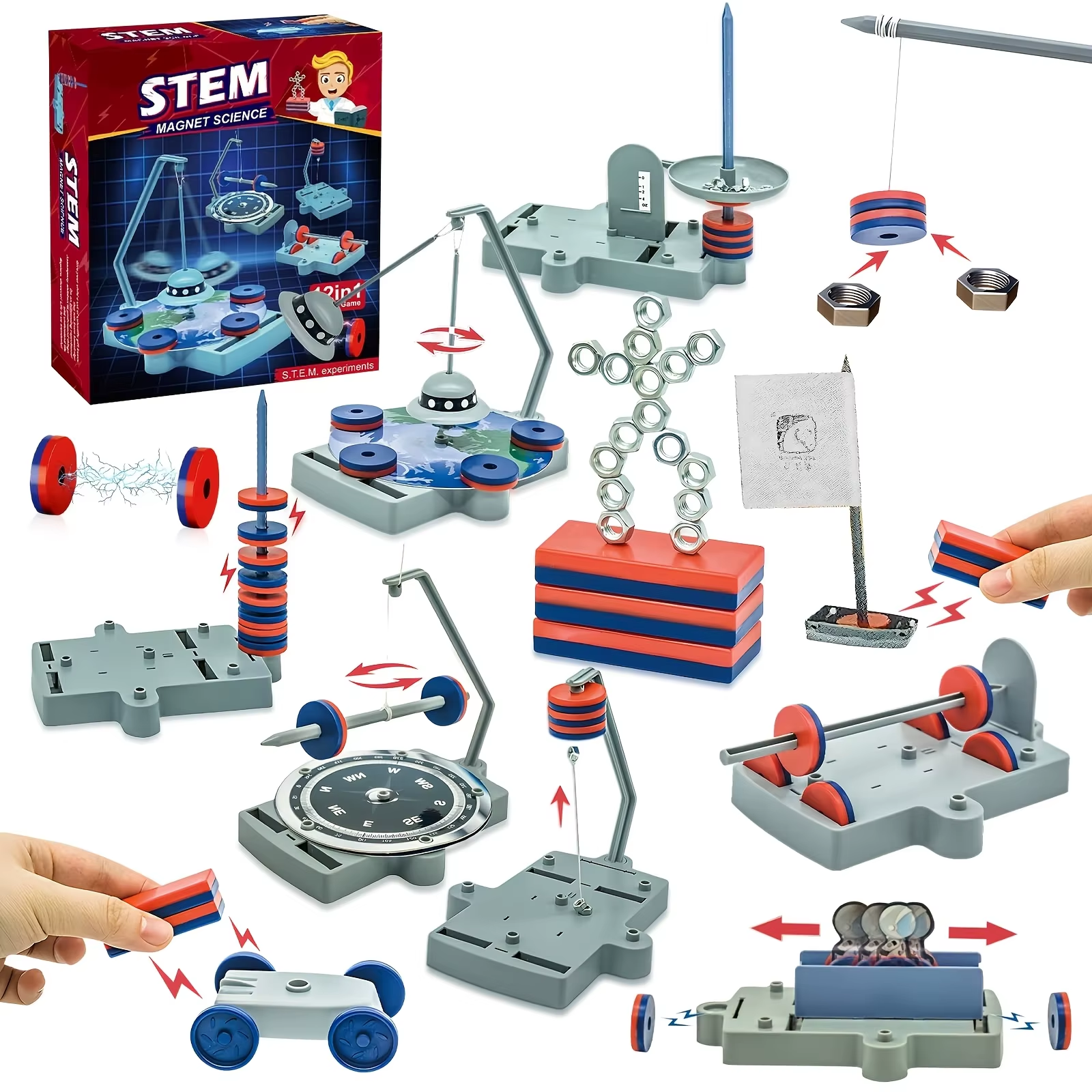 STEM Physics Kit – 12-In-1 Anti-Gravity Magnetic Levitation Set, Science Toys