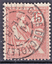 TIMBRE 1902 FRANCE MOUCHON N° 125-OBL.TB-TRES BEAU CACHET-VOIR SCAN