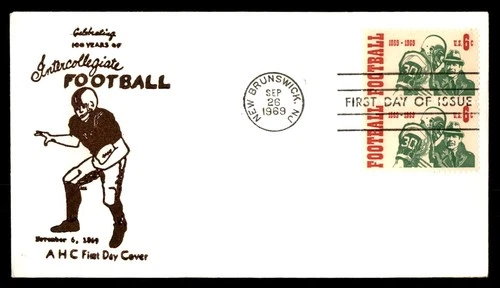 Mayfairstamps US FDC 1969 New Jersey pair 100th anniversary of intercollegiate f