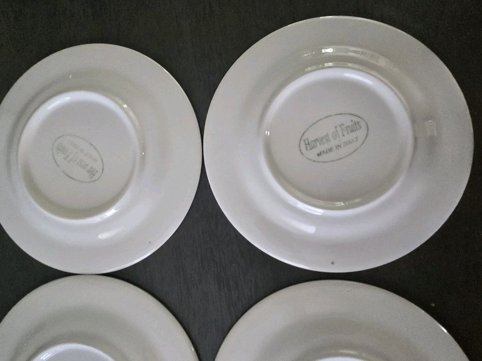 Vintage 1980s Harvest of Fruits Plates Set of 4 Made in Italy Botanical Floral