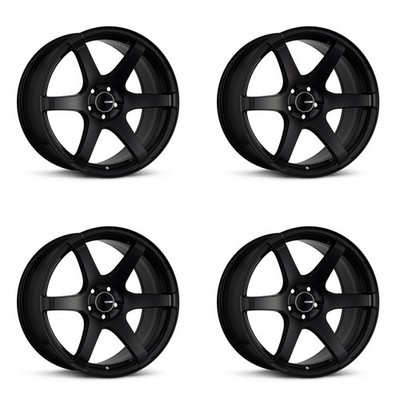(4X) Enkei T6S Wheels [18x9.5 / 5x114.3 / ET:30 / CB:72.6] Matte Black