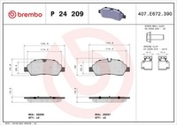 Hinterachse Brembo P 24 209 Bremsbelagsatz, Scheibenbremse FüR Ford,Ford (Jmc)