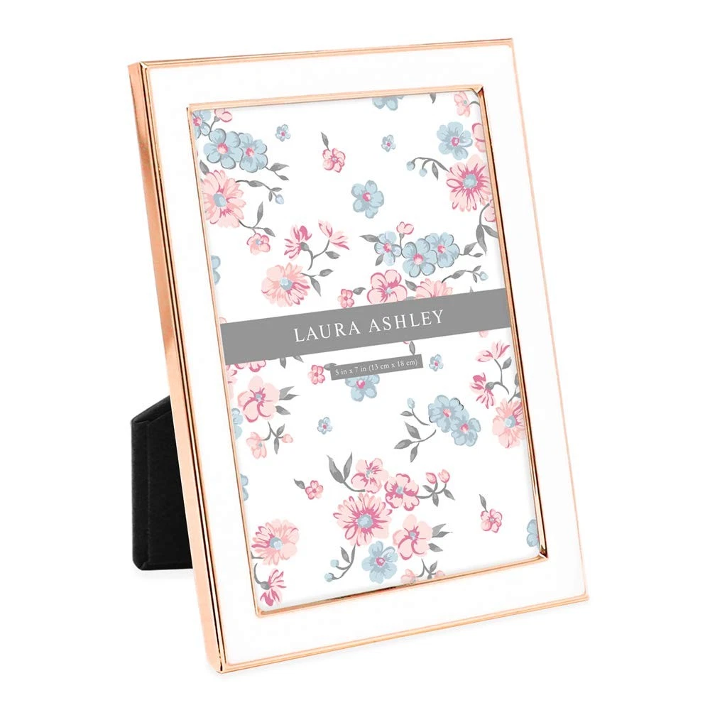 Cornice Per Foto Laura Ashley Ispirazione Vintage 2x3 - Resina Bianca Con Bordo Sottile E Decoro A Onde, Da Tavolo O Parete