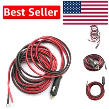 10FT Heavy-Duty Male to Male Cigarette Plug Adapter with Fuse Protection & LED