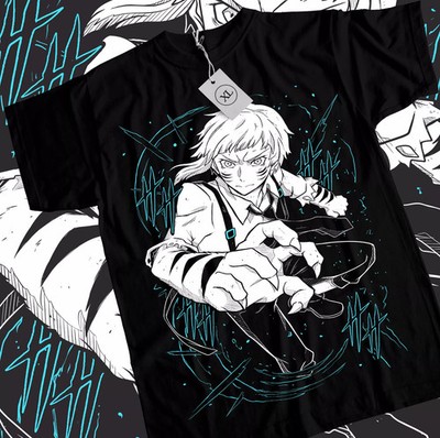 Bungou Stray Dogs T-Shirt,Dazai,Chuuya,Nakajima Atsushi,Akutagawa Shirt Black