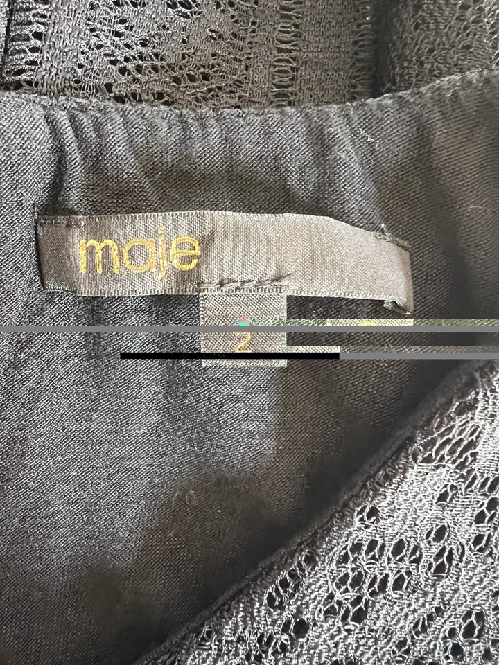 MAJE Black Lace Midi Dress Sz 2 (Aus 8/10) Whimsygoth Goth Witchy Alt Elegant - image 4 of 4