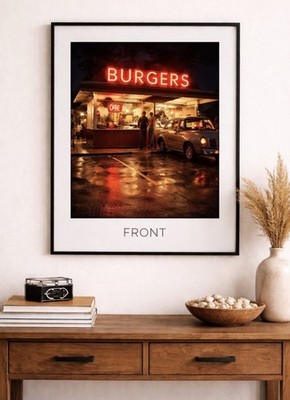 Late Night Burgers Retro Diner Photo Print Choose Size Silverline Gallery