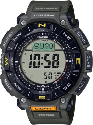 CASIO ProTrek PRG-340-3JF Quartz Digital Men Gray-Dial Green-Band Wristwatch [BL