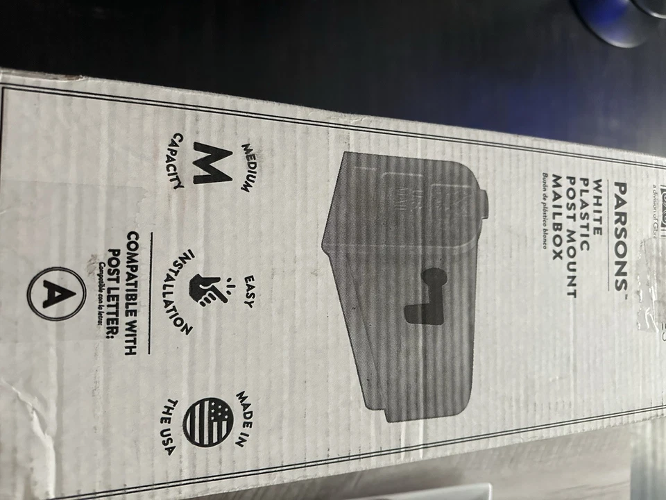 Gibraltar Parsons Post-Mount Mailbox Black Steel Medium E1100BAM - Image 2 of 3