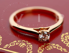 CARTIER 1895 SOLITAIRE RING 18K ROSE GOLD 0,19ct. BRILLANT SOLITÄR DIAMANT Gr.52
