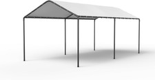 10x20 Carport Heavy Duty Portable Garage Shelter White Metal Car Canopy Tent 10x20 Carport Heavy Duty Portable Garage Shelter White Metal Car Canopy Tent