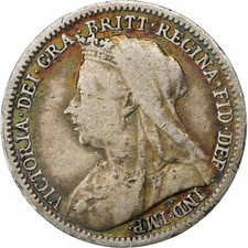 #1048637 Great Britain, Victoria, 3 Pence, 1900, Silver, VF, KM:777