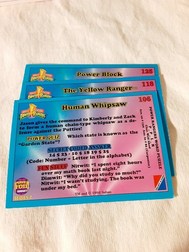 1994 Power Rangers Series 2 Foil Cards Lot + Cards - Picture 12 of 12