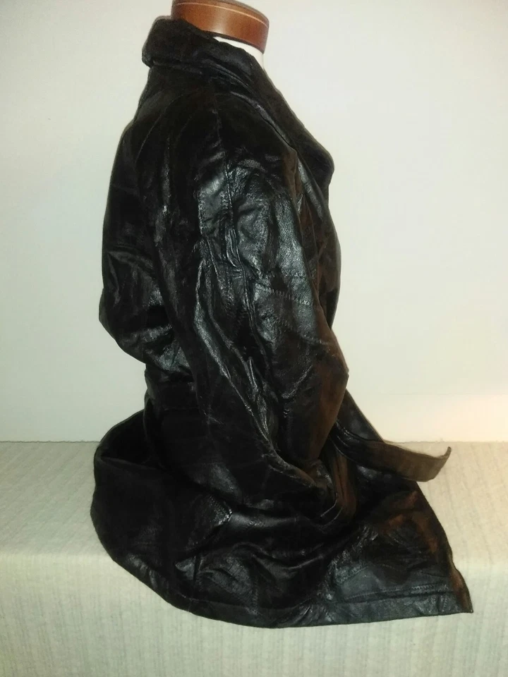 Gabardina Giovanni Navarra diseño piedra italiano cuero genuino longitud media (S) Foto 4 de 4