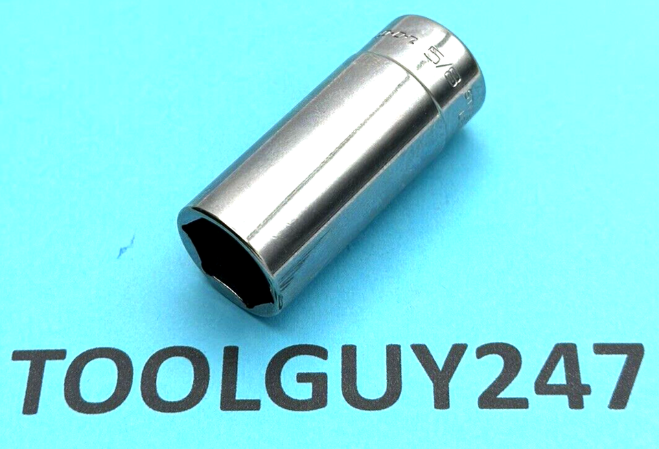 1 4 Drive 5 8 SAE 6 Point Deep Chrome Socket Snap on USA 1 4in 1-4-drive-5-8-sae-6-point-deep-chrome-socket-snap-on-usa-1-4in