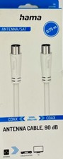 Kabel antenowy Hama, wtyczka koncentryczna - złącze koncentryczne, 0,75m, 90 dB NOWY + ORYGINALNE OPAKOWANIE