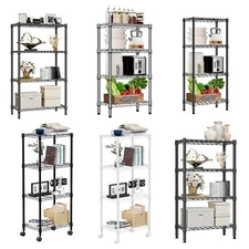 4 Tier Stackable Storage Kitchen Wire Shelves Steel Organizer Pantry Garage Rack