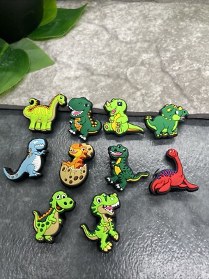 10 PC 1  Cartoon Dinosaur Shoe Decoration Charms-Clogs Jigs Bubble Slide A4995