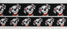 Dalmatian Dog Grosgrain ribbon BTY 5/8 7/8" Cute Puppy Black