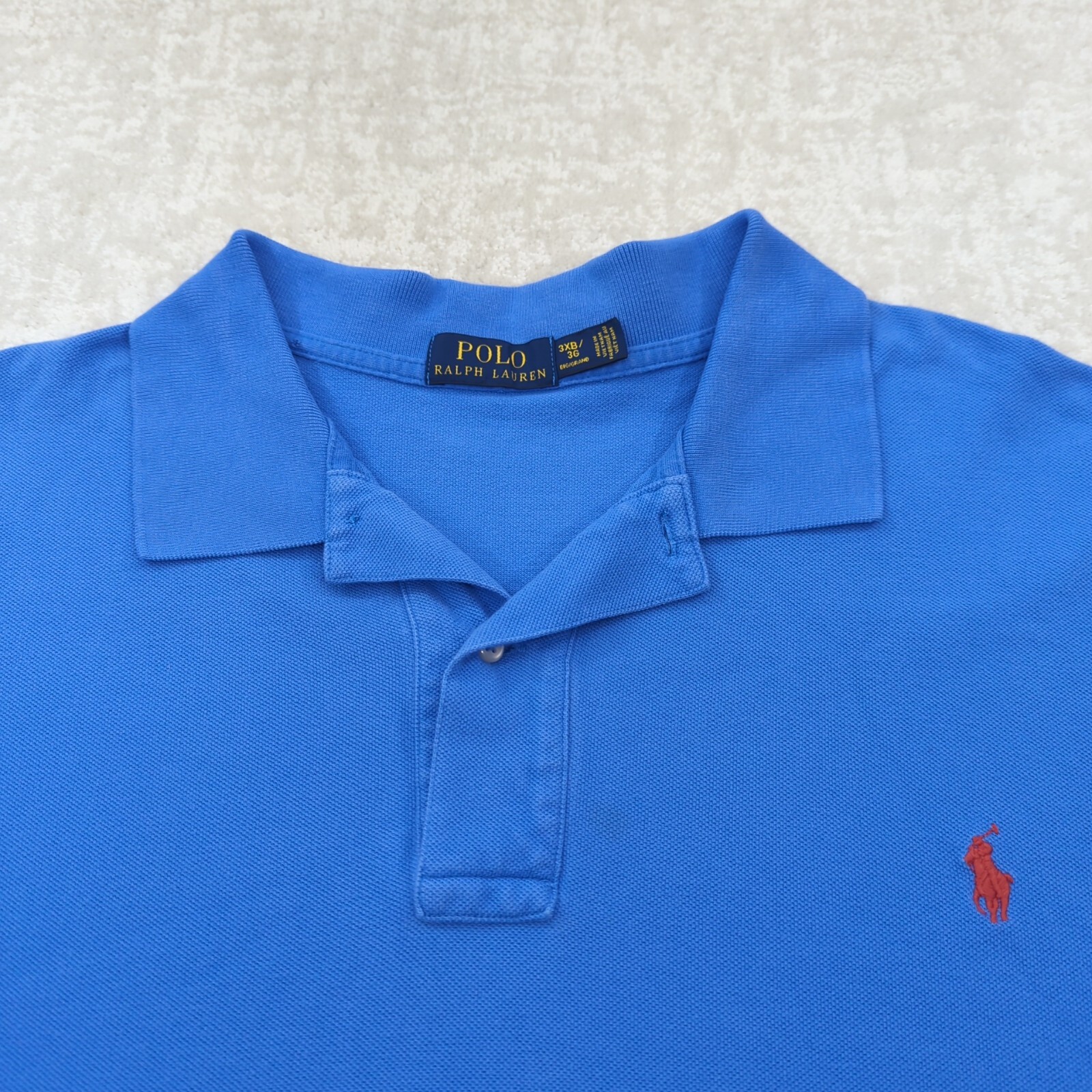Polo Ralph Lauren Polo Shirt Mens 3XB Big Pony Logo Cotton Preppy Blue thumbnail 3