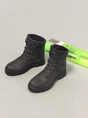 90S 1/6 Scale Black Boots Make Old Hollow Boots Model for 12'' Male Figures