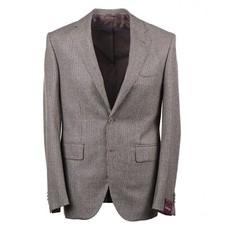 Sartoria Partenopea Houndstooth Check Wool and Cashmere Sport Coat 38R Eu 48