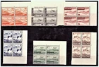 ICELAND-ISLAND: 1947 Sc C21-C26 Air mail Aircraft over Landscapes MNH Block of 4