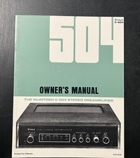 Vintage Original McIntosh C504 Stereo Preamplifier Manual, NEW