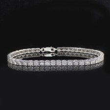 1 Ct Tennis Bracelet Round Natural Diamond 14...