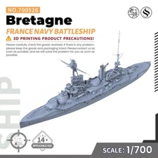SSMODEL SS700526 1/700 Military Model Kit France Navy Bretagne Battleship